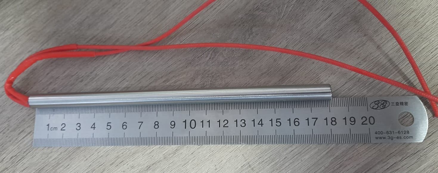 RESISTENCIA TIPO CARTUCHO 180MMØ9.3(3/8 )220V 350W SELLE TRANSV