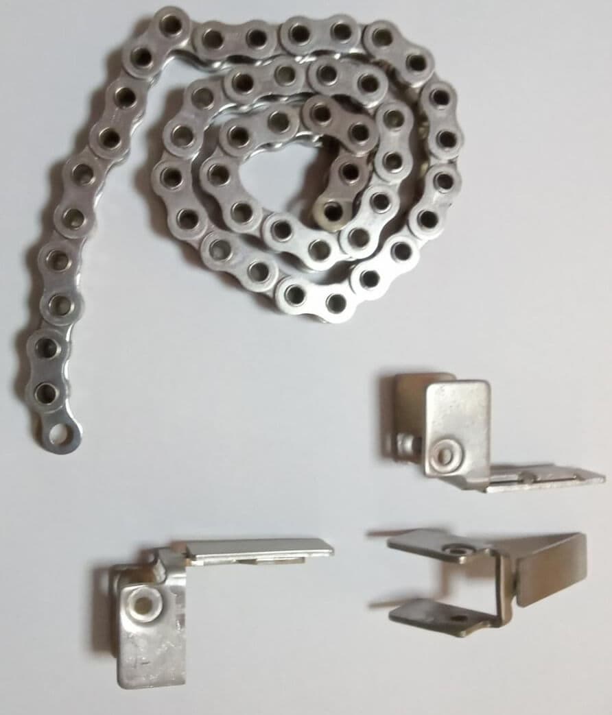 CADENA DE ALIMENTACIÓN HALLOPIN CON 36 EMPUJADORES ACERO INOX.