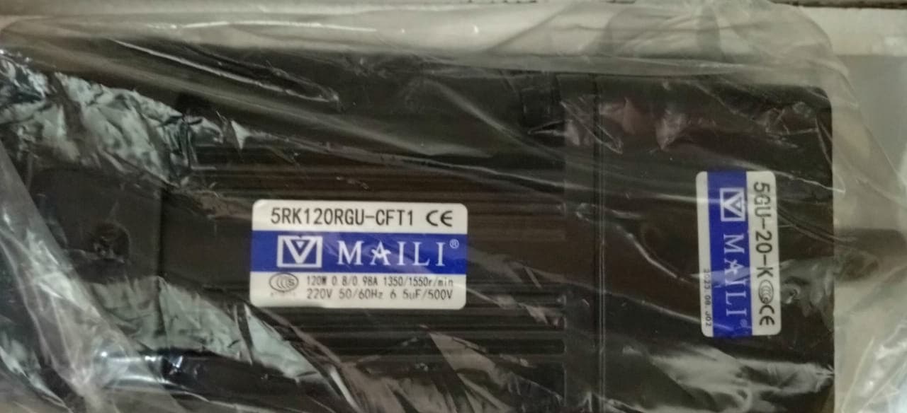 MOTO REDUCTOR 120 W - 1 FASE 220V , 50/60 HZ- RATIO 1/20 ( 5GU-20K )