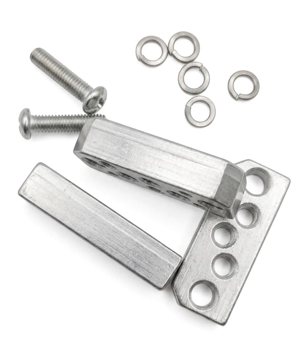 TOPE PARA PORTIPOS 3 Y 4MM ( PAR - CON TORNILLOS Y ARANDELA)